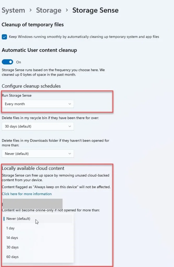 I place a lot of emphasis on understanding the ‘status’ icon for files and folders in OneDrive since it impacts the way sync will operate. Cloud icon means the data resides on the cloud only and that you’ll only have access to it if connected to the internet. Solid green with a checkmark means Files On-Demand automated sync will never remove it from your device unless you explicitly ask for it by performing a ‘Free up space’ action. A green tick means that data is available even when offline, however, it may get automatically removed from your system, if disk pressure is encountered or if ‘Storage Sense’ on Windows is turned on.