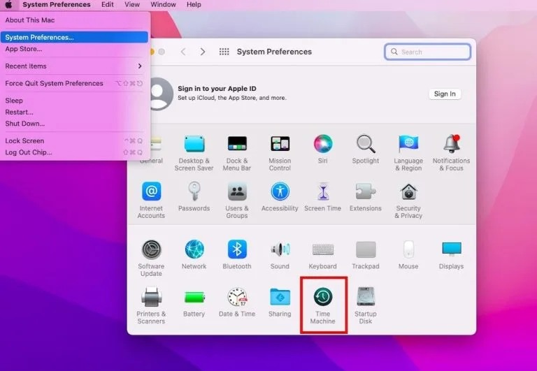 Apple Mac users are recommended to use ‘Time Machine’ for local backups. The same rule applies here. You will either need a backup drive like the ones mentioned above, or you could backup your data to an Airport Extreme or Time Capsule if you have one on your home network. These devices will automatically be discovered by the Time Machine software and are super easy to set up by following the wizard. Time Machine can be found by clicking on the Apple logo and going into system preferences.