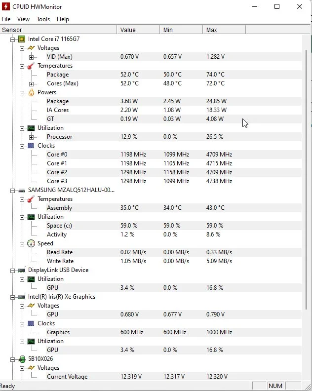 You may notice your laptop is overheating, even though you performed a thorough internal cleaning and also replaced the thermal paste on your GPU and CPU. You may have monitored the temperatures that show fine on all components and you’re wondering why your laptop runs so hot still. This can indicate a battery that requires continuous charging. Tools like CPUID HWmonitor can help you diagnose this issue. It will show you internal temperatures, as well as battery wear level.