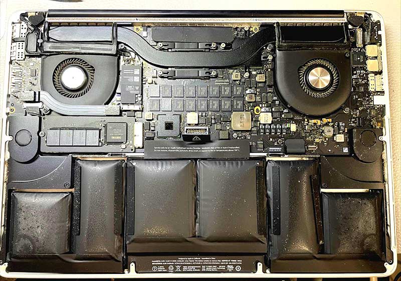 laptop with a swollen battery