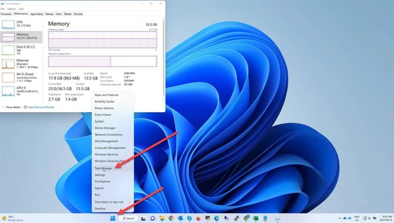 You can find out if you use all or most available RAM by opening Task Manager and looking at RAM usage under the performance tab. Right-click on the Start button and select  ‘Task Manager’ to get there. If your RAM usage is close to or at 100% then it means your laptop will benefit from a memory RAM upgrade. 