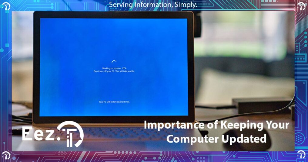 laptop undergoing important computer updates