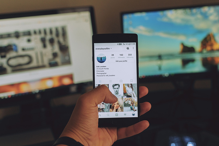 Instagram public information on mobile phone