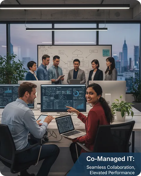 This collaborative approach to IT management allows organizations to make the most of both their in-house IT team's knowledge and the specialized skills offered by external IT service providers, resulting in efficient, well-rounded IT support and management.