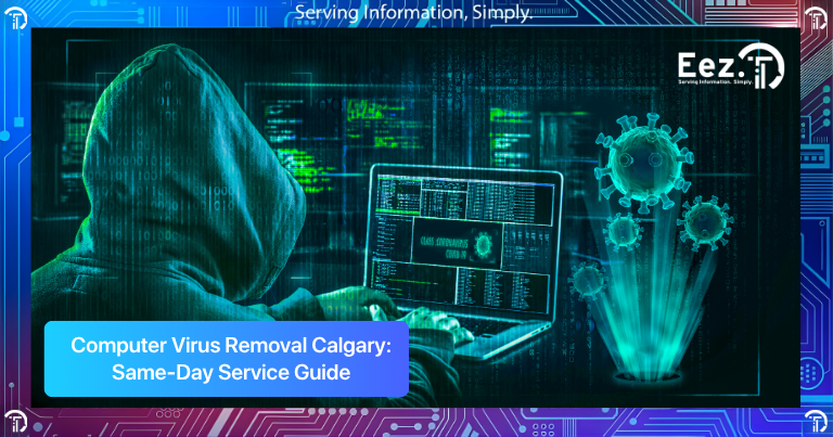 Computer virus removal service in Calgary fixing infected laptop with malware and slow performance