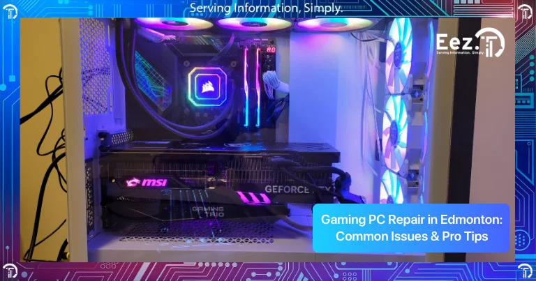 Gaming PC Repair in Edmonton showing technician fixing high-performance computer