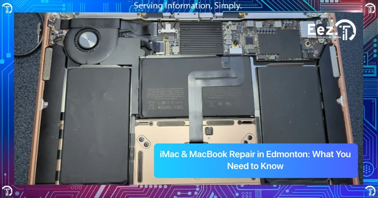 iMac and MacBook repair services in Edmonton with expert technicians fixing screen, battery, and performance issues