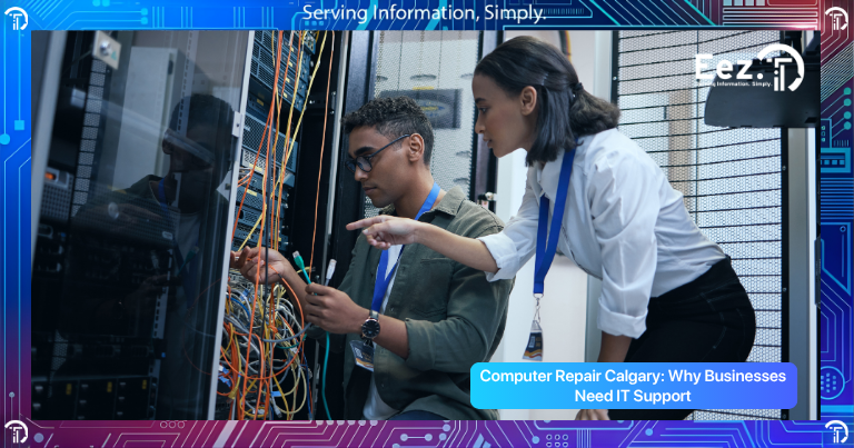 Computer Repair Calgary IT technician supporting business office computers and troubleshooting network systems for local company operations